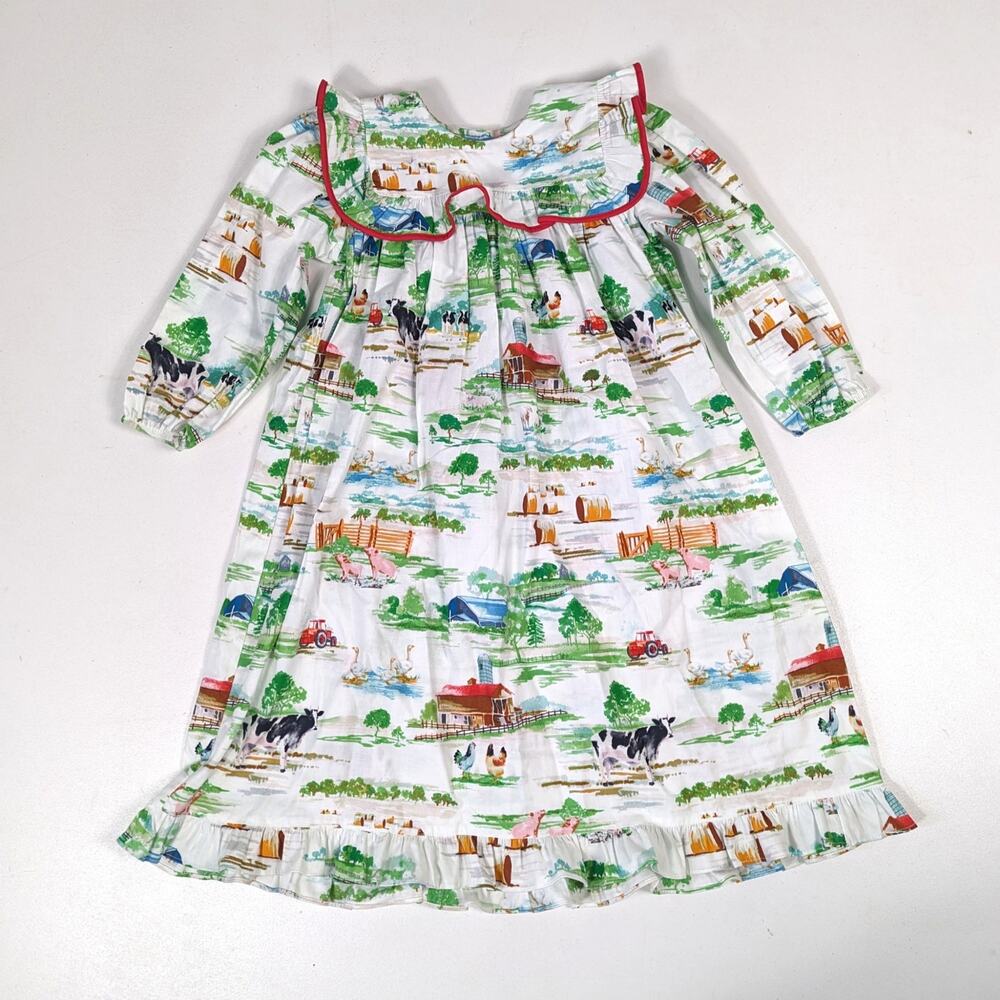 Le Za Me Dress Girls Sz 6 Farm Barn Autumn Boutique Long Sleeve Casual